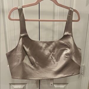 Banana Republic Satin Taupe Crop Top